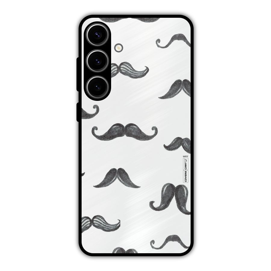 Moustache Pattern (Black) Metal Back Case for Galaxy S24 Plus