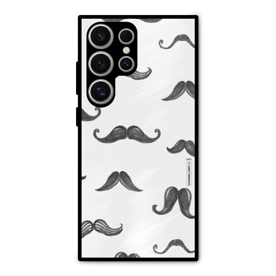 Moustache Pattern (Black) Metal Back Case for Galaxy S24 Ultra