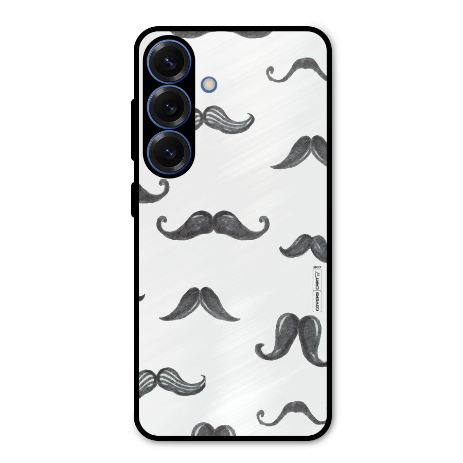Moustache Pattern (Black) Metal Back Case for Galaxy S25