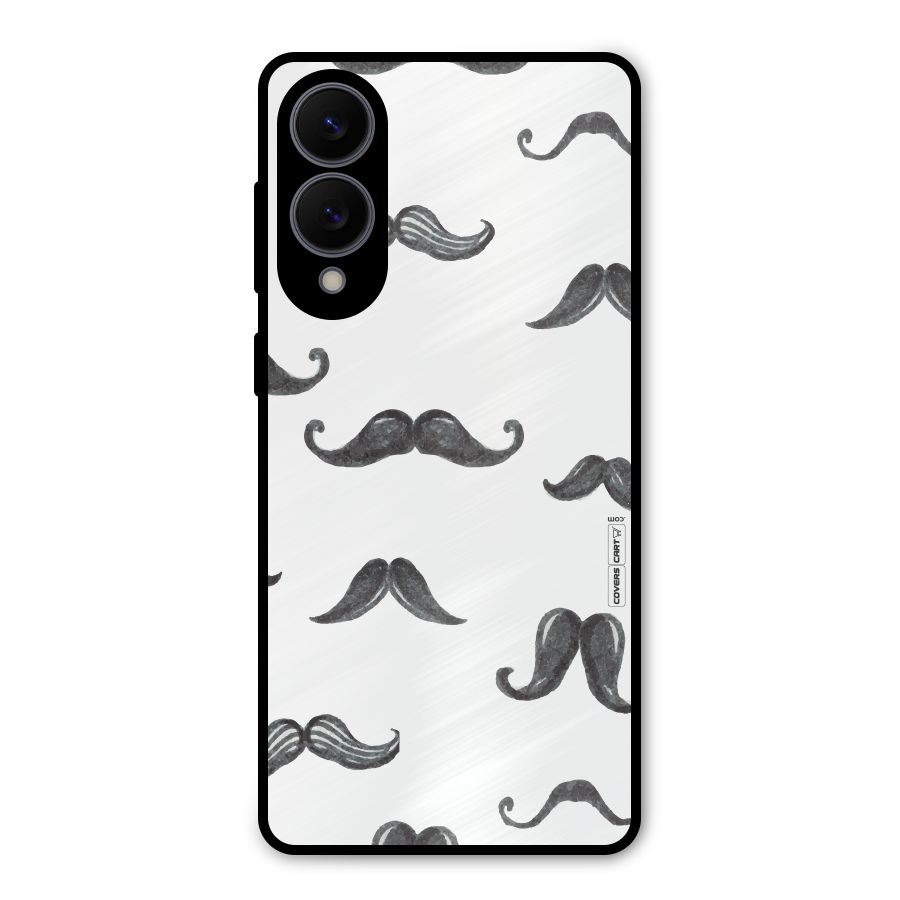 Moustache Pattern (Black) Metal Back Case for Galaxy S25 Edge