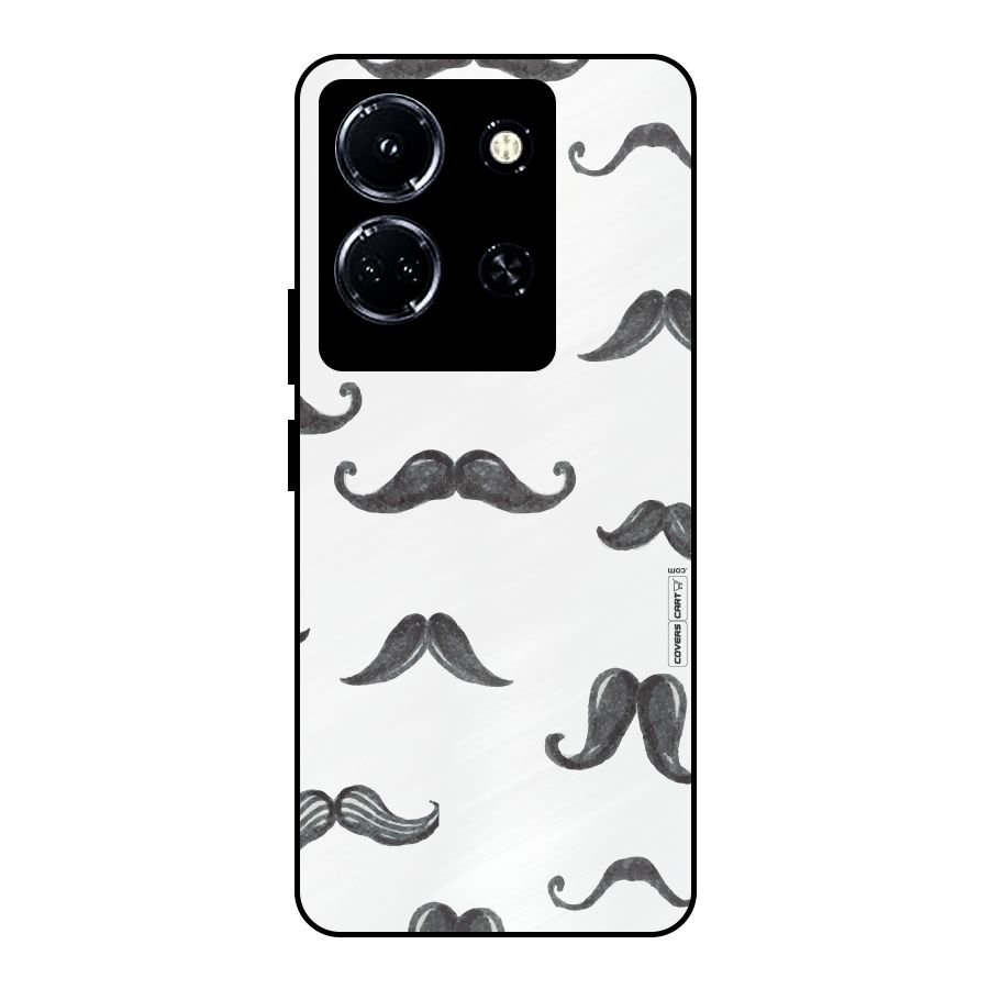 Moustache Pattern (Black) Metal Back Case for Infinix Note 30 5G