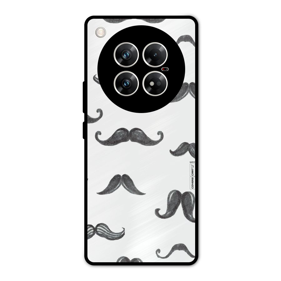 Moustache Pattern (Black) Metal Back Case for Infinix Zero 40 5G