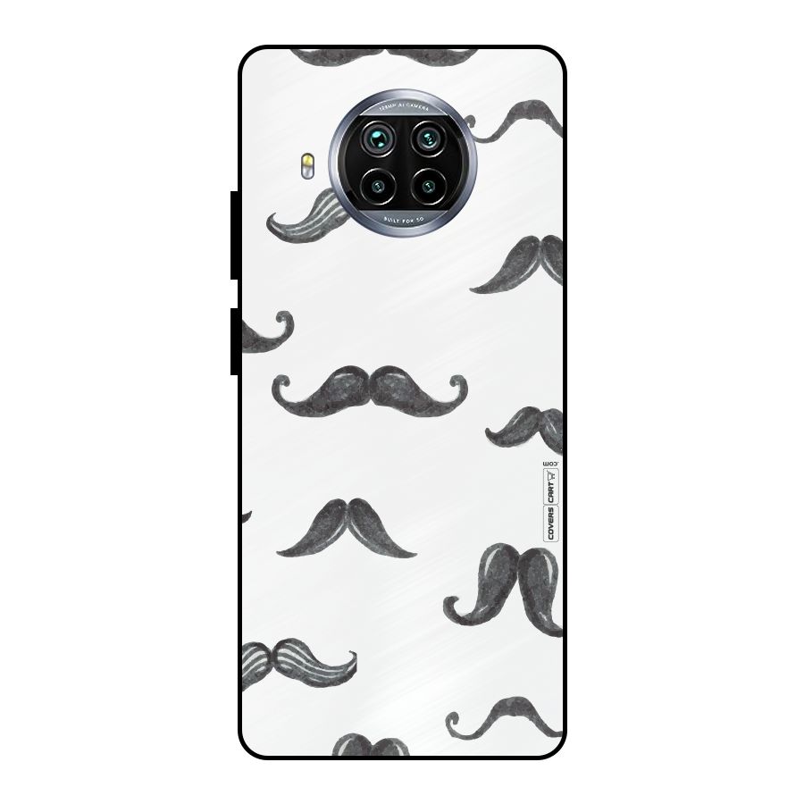 Moustache Pattern (Black) Metal Back Case for Mi 10i