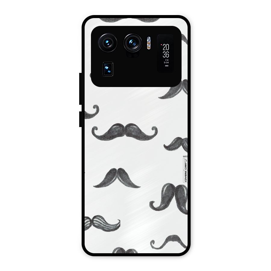 Moustache Pattern (Black) Metal Back Case for Mi 11 Ultra