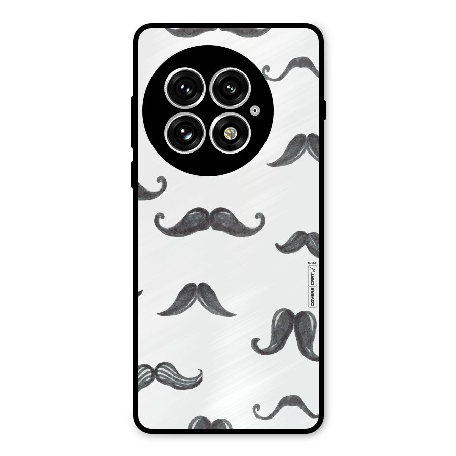 Moustache Pattern (Black) Metal Back Case for OnePlus 13