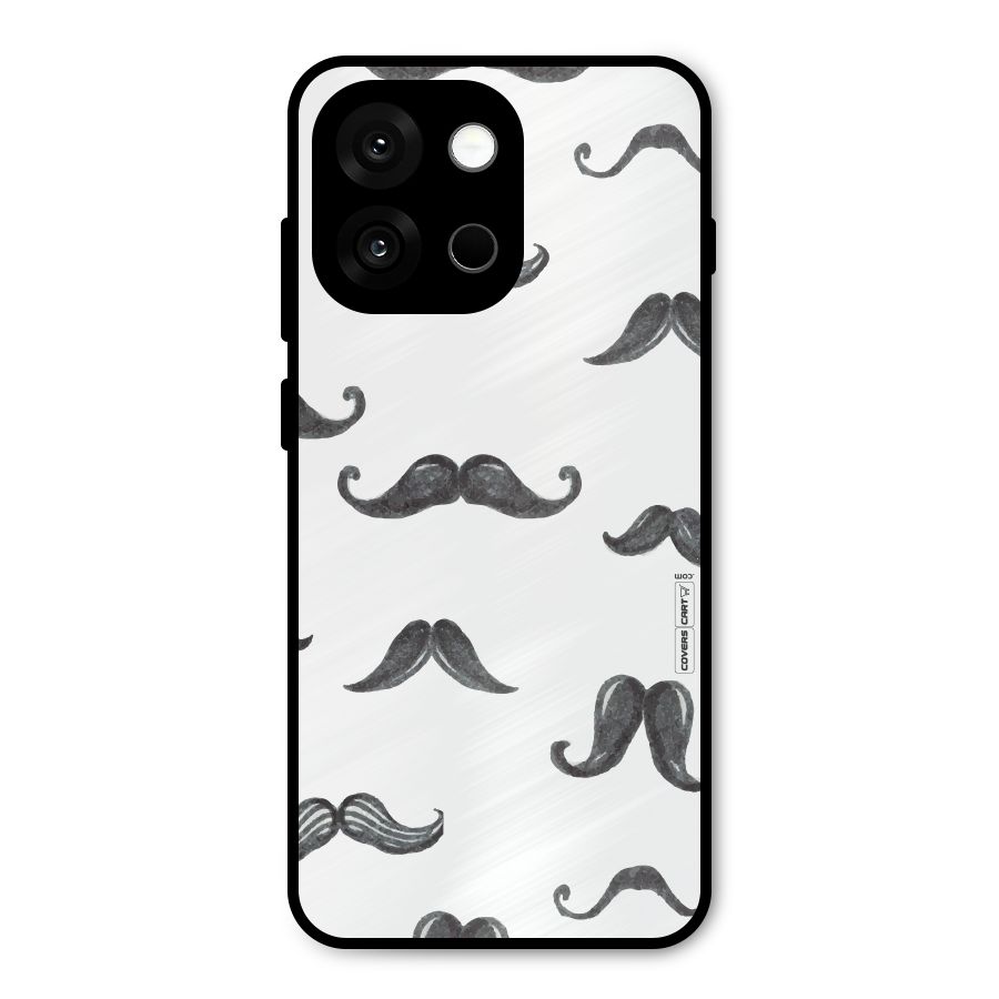 Moustache Pattern (Black) Metal Back Case for OnePlus 13s