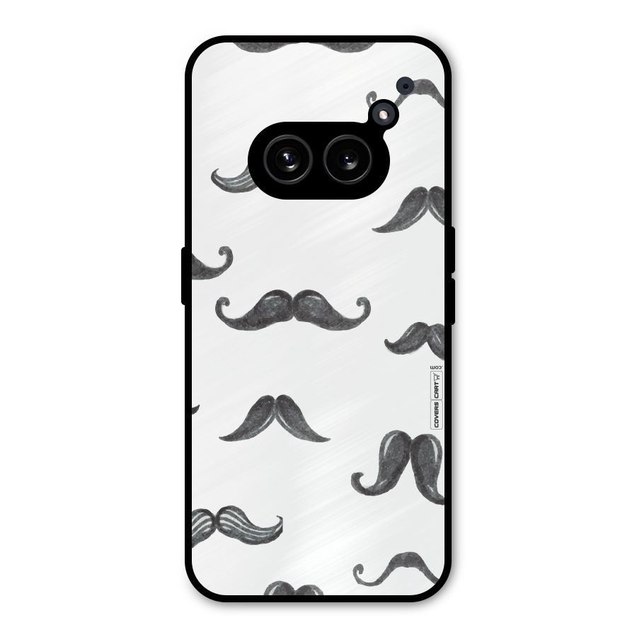 Moustache Pattern (Black) Metal Back Case for Nothing Phone 2a
