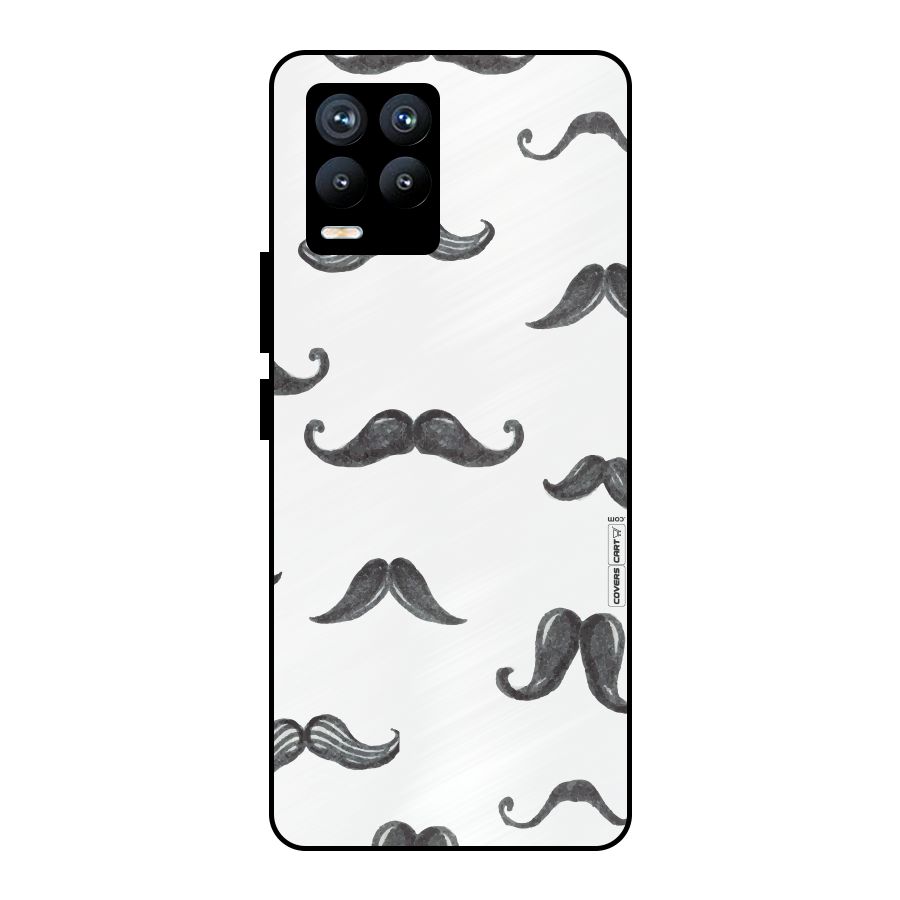 Moustache Pattern (Black) Metal Back Case for Realme 8