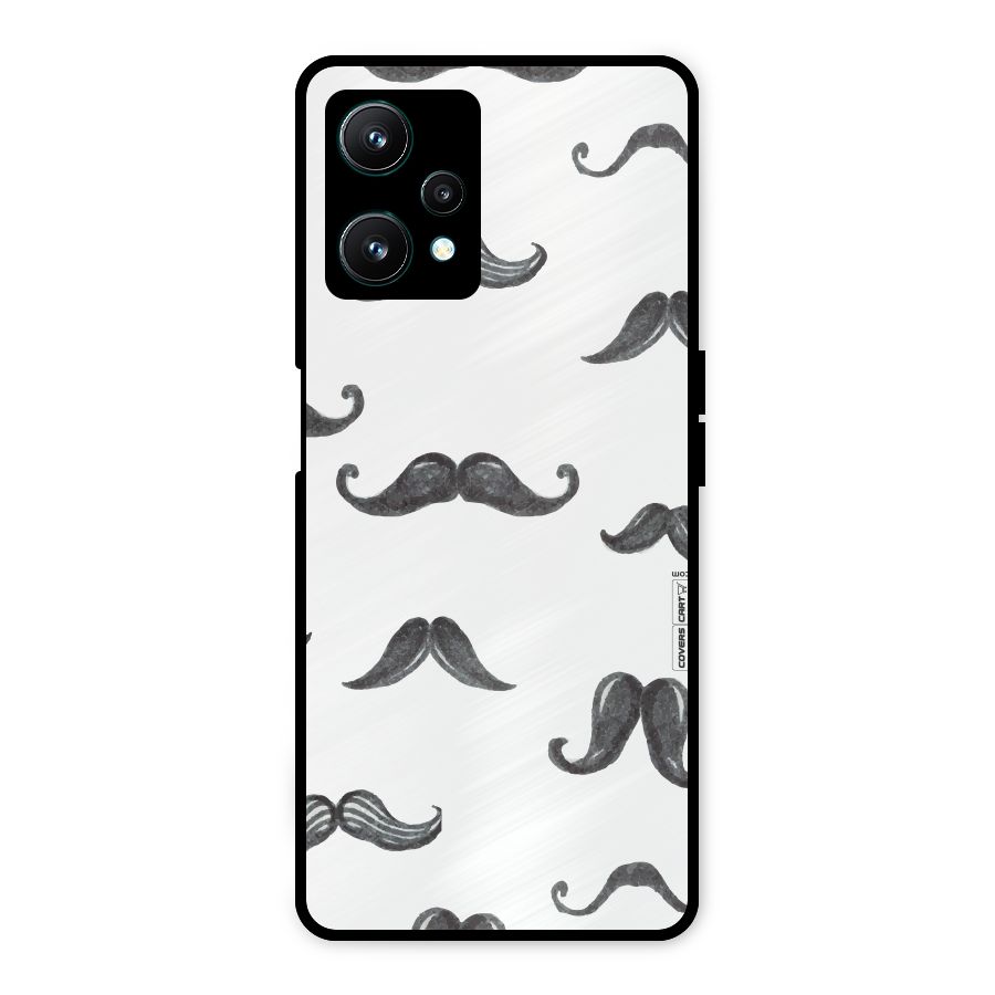 Moustache Pattern (Black) Metal Back Case for Realme 9 Pro 5G