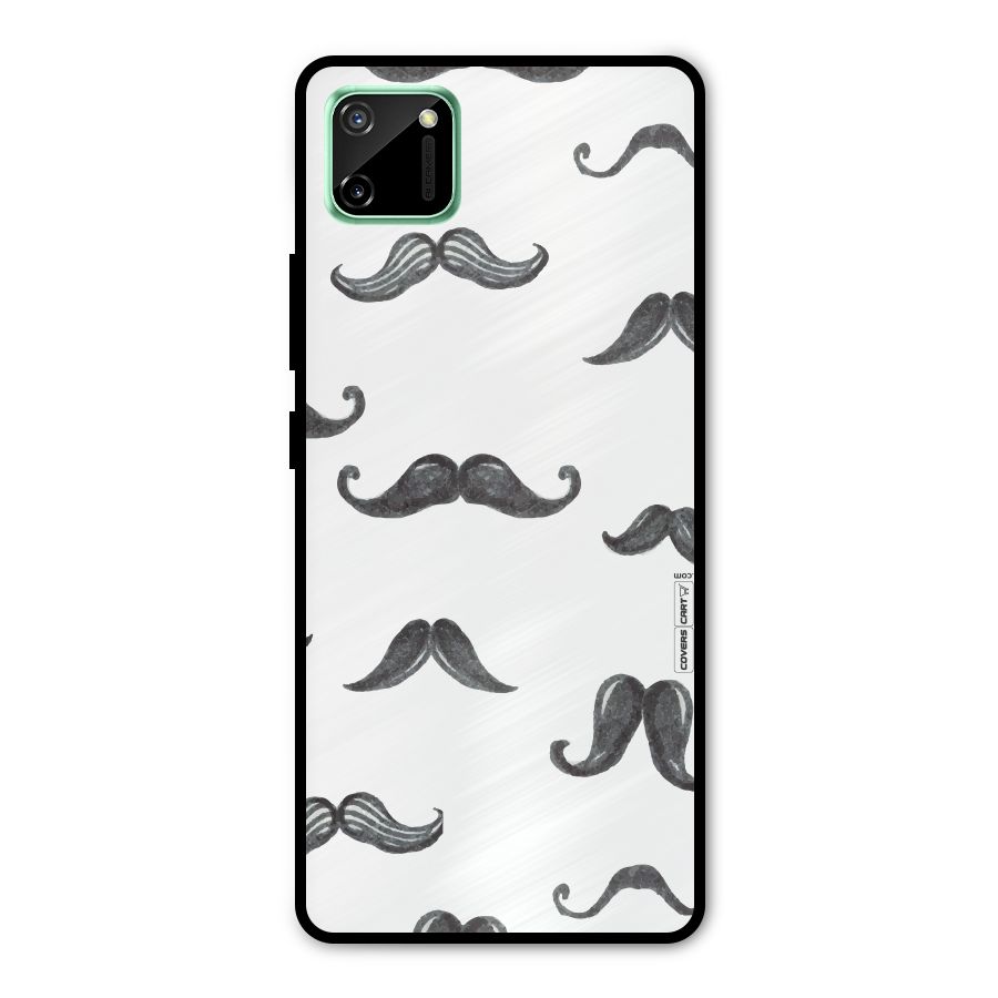 Moustache Pattern (Black) Metal Back Case for Realme C11