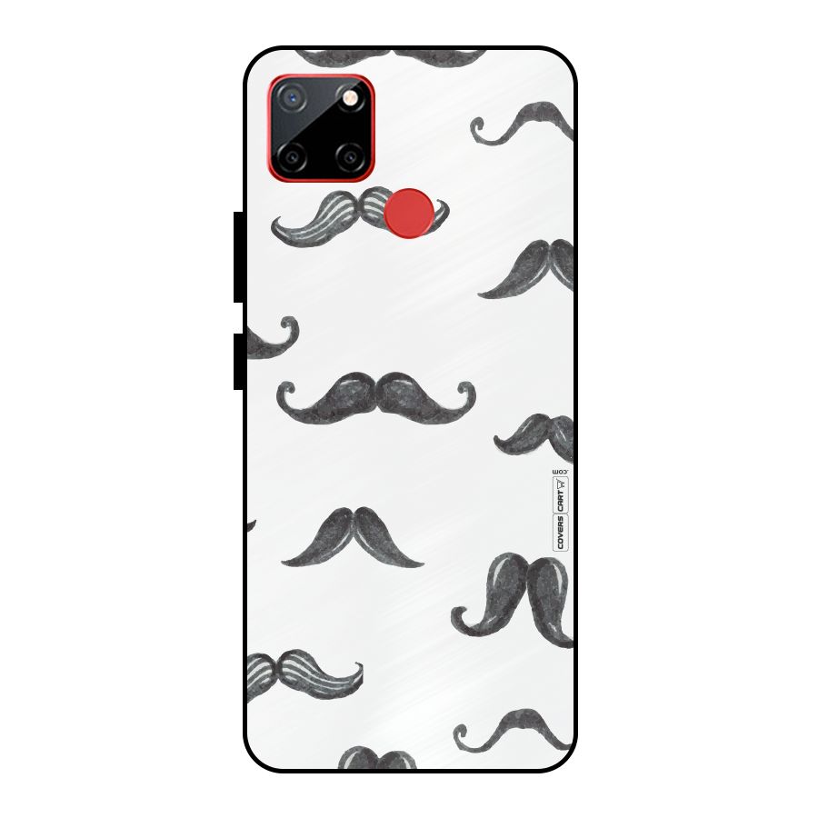 Moustache Pattern (Black) Metal Back Case for Realme C12