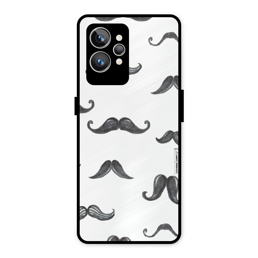 Moustache Pattern (Black) Metal Back Case for Realme GT2 Pro