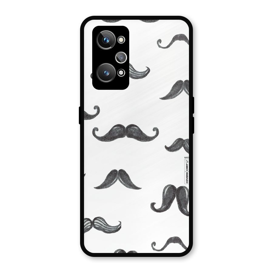 Moustache Pattern (Black) Metal Back Case for Realme GT 2