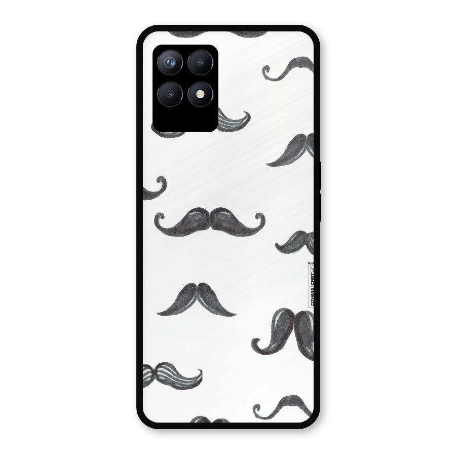 Moustache Pattern (Black) Metal Back Case for Realme Narzo 50