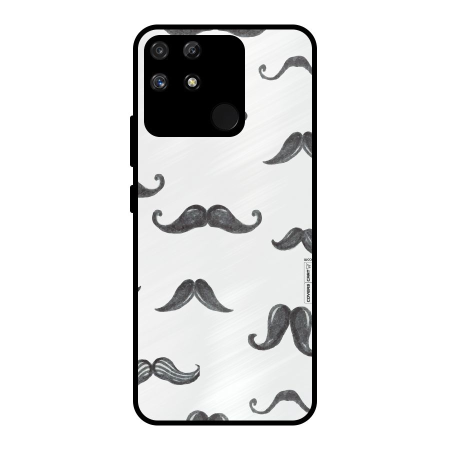 Moustache Pattern (Black) Metal Back Case for Realme Narzo 50A