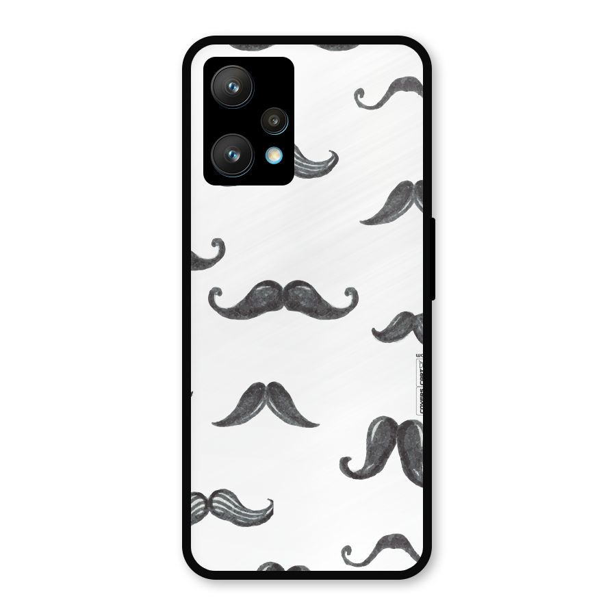 Moustache Pattern (Black) Metal Back Case for Realme Narzo 50 Pro