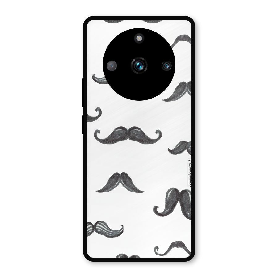 Moustache Pattern (Black) Metal Back Case for Realme Narzo 60 Pro
