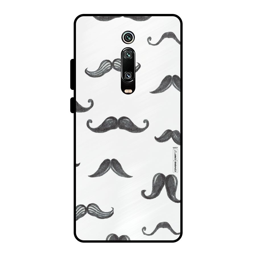 Moustache Pattern (Black) Metal Back Case for Redmi K20 Pro