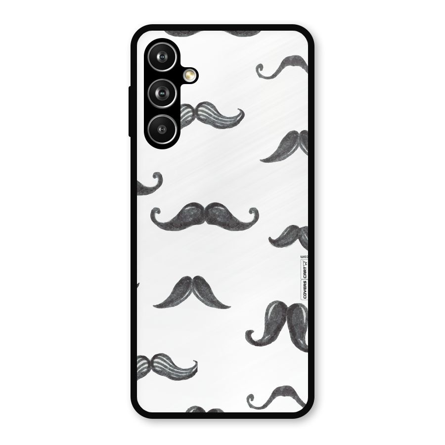 Moustache Pattern (Black) Metal Back Case for Samsung Galaxy M54