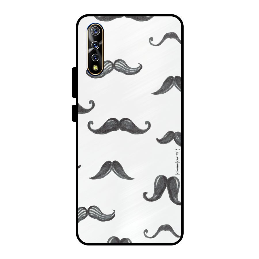 Moustache Pattern (Black) Metal Back Case for Vivo S1