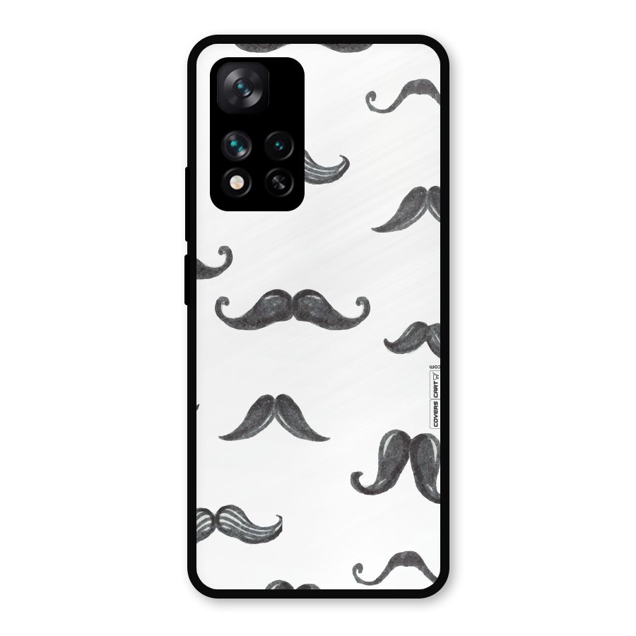 Moustache Pattern (Black) Metal Back Case for Xiaomi 11i Hypercharge 5G