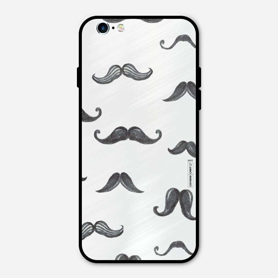 Moustache Pattern (Black) Metal Back Case for iPhone 6 6s