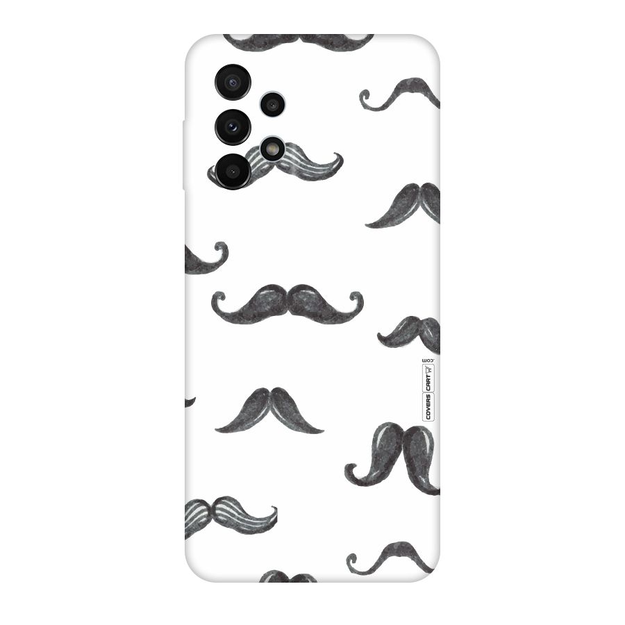 Moustache Pattern (Black) Original Polycarbonate Back Case for Galaxy A23