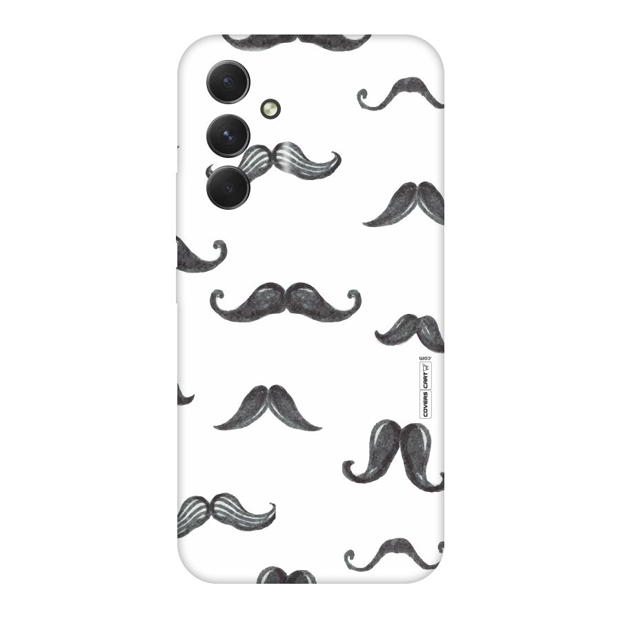 Moustache Pattern (Black) Original Polycarbonate Back Case for Galaxy A54