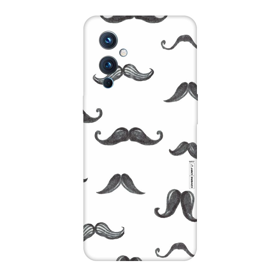 Moustache Pattern (Black) Original Polycarbonate Back Case for OnePlus 9