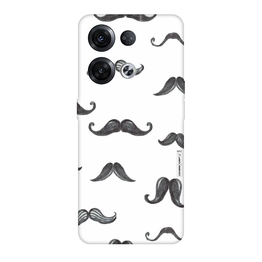Moustache Pattern (Black) Original Polycarbonate Back Case for Oppo Reno8 Pro 5G
