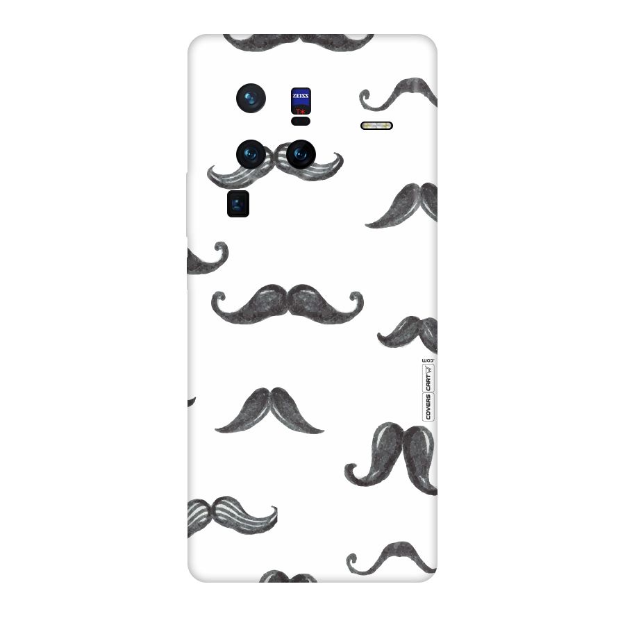 Moustache Pattern (Black) Original Polycarbonate Back Case for Vivo X80