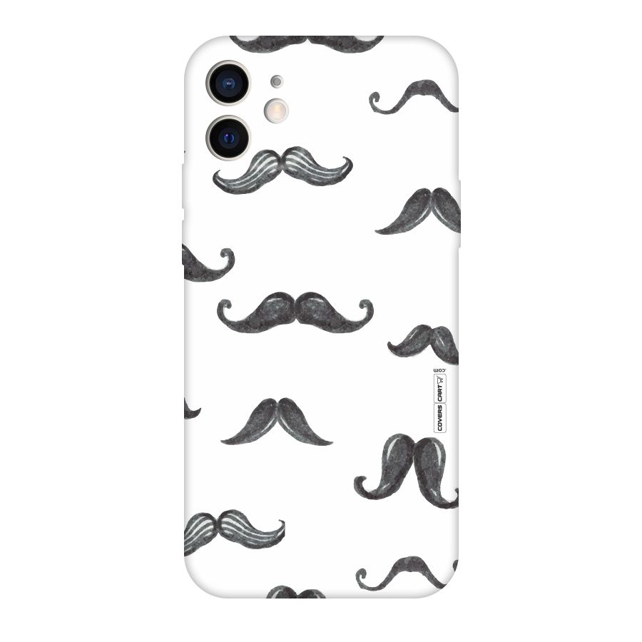 Moustache Pattern (Black) Original Polycarbonate Back Case for iPhone 12