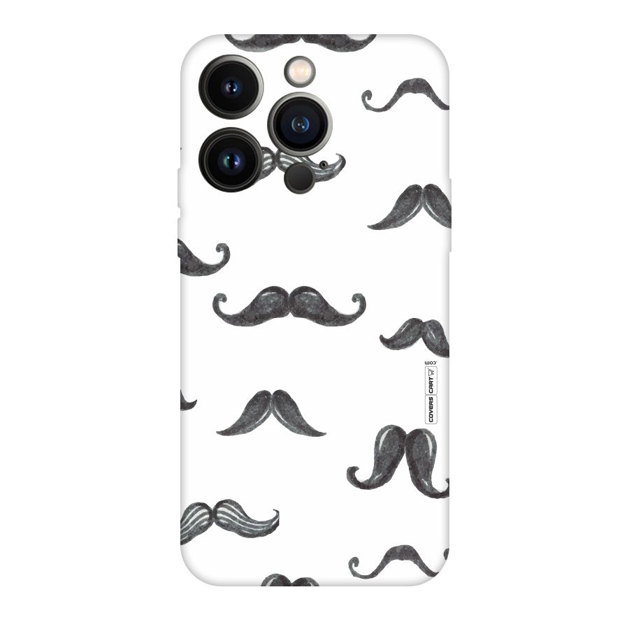 Moustache Pattern (Black) Original Polycarbonate Back Case for iPhone 14 Pro