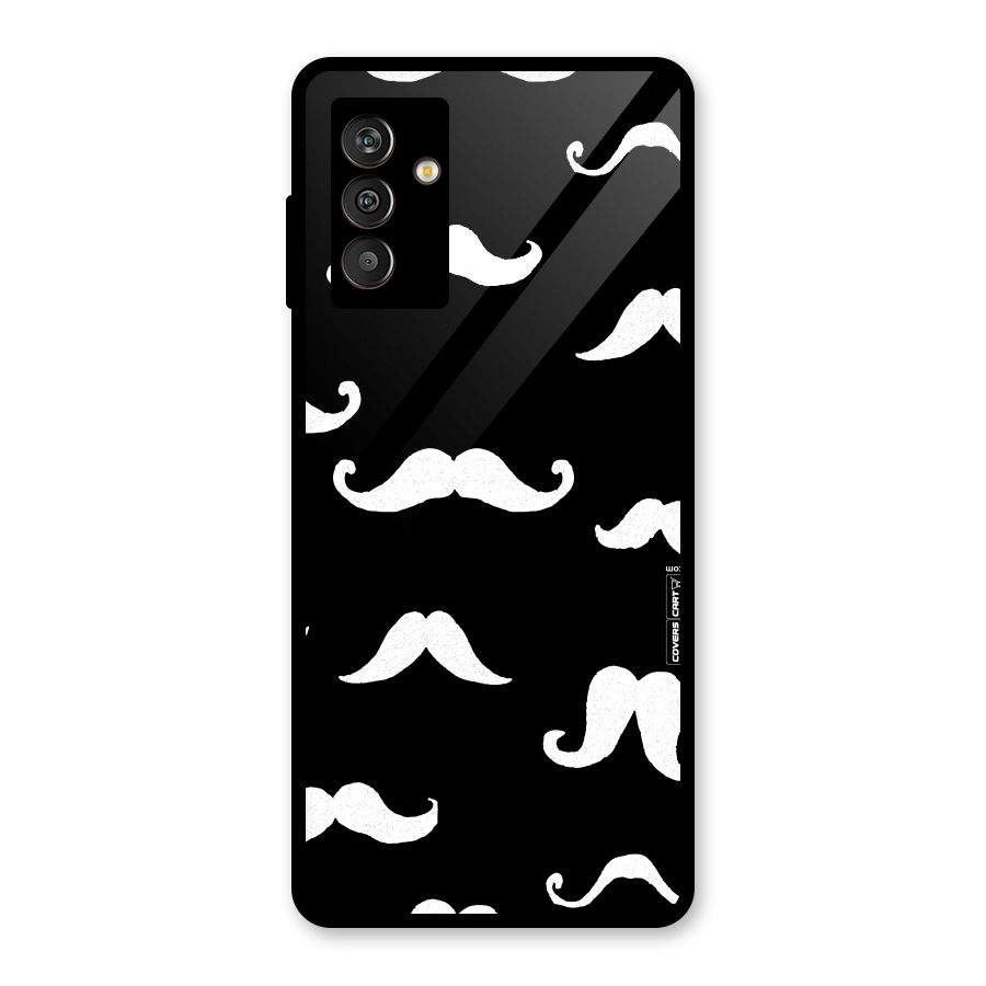 Moustache Pattern (White) Glass Back Case for Galaxy M13