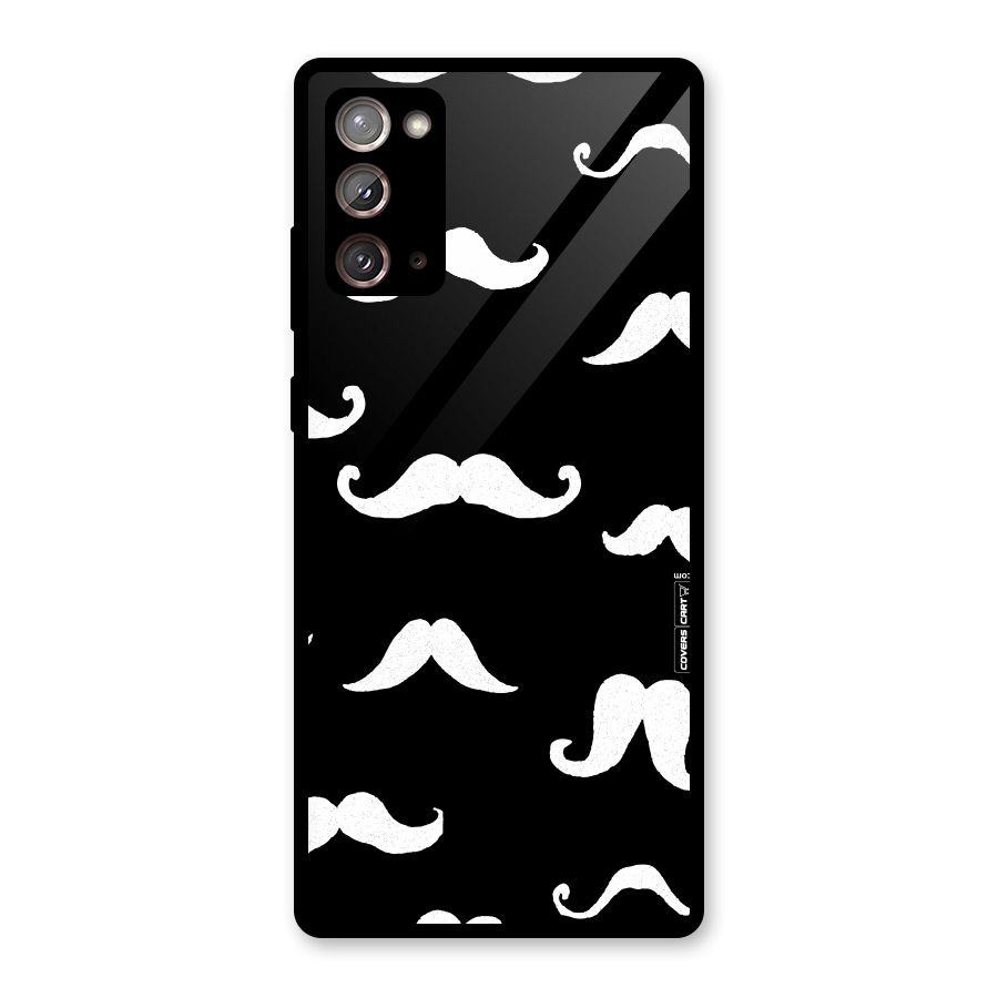 Moustache Pattern (White) Glass Back Case for Galaxy Note 20
