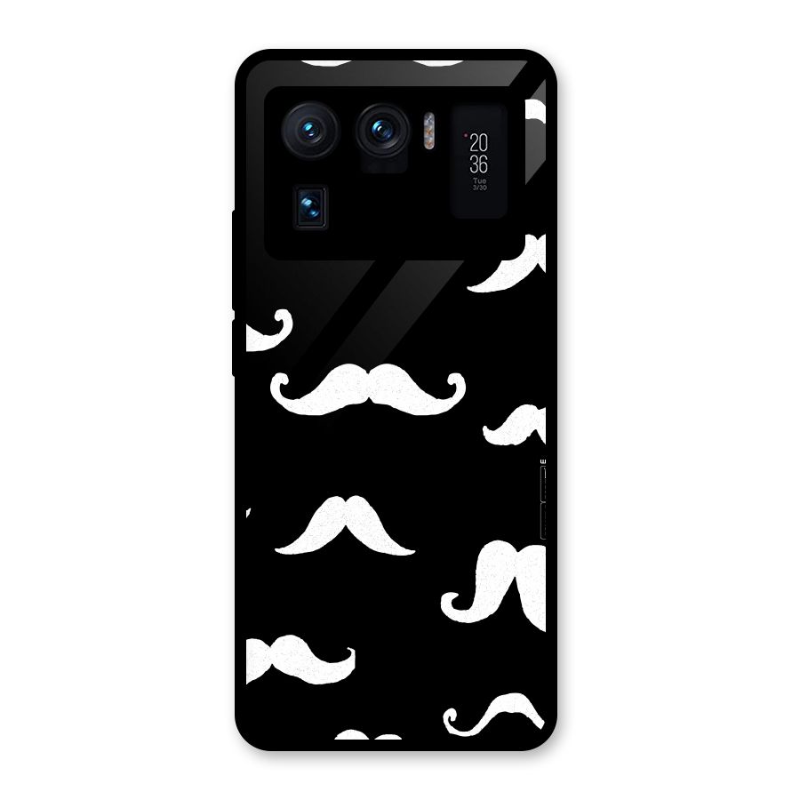 Moustache Pattern (White) Glass Back Case for Mi 11 Ultra