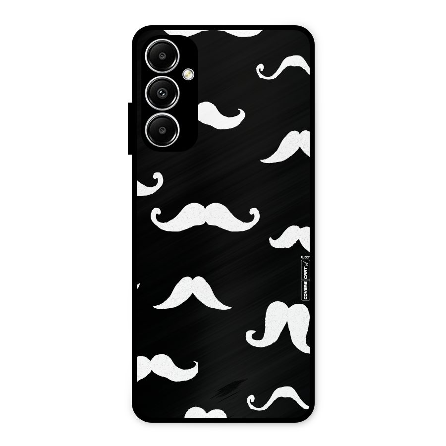 Moustache Pattern (White) Metal Back Case for Galaxy A05s