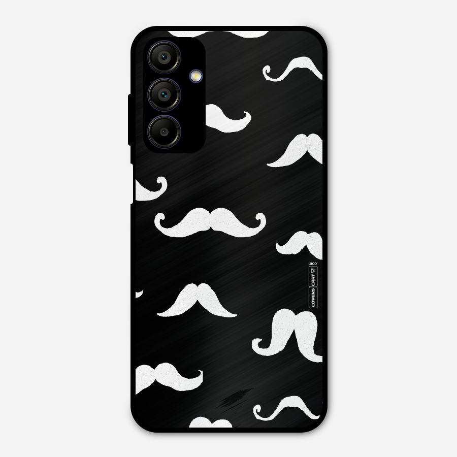 Moustache Pattern (White) Metal Back Case for Galaxy A15 5G