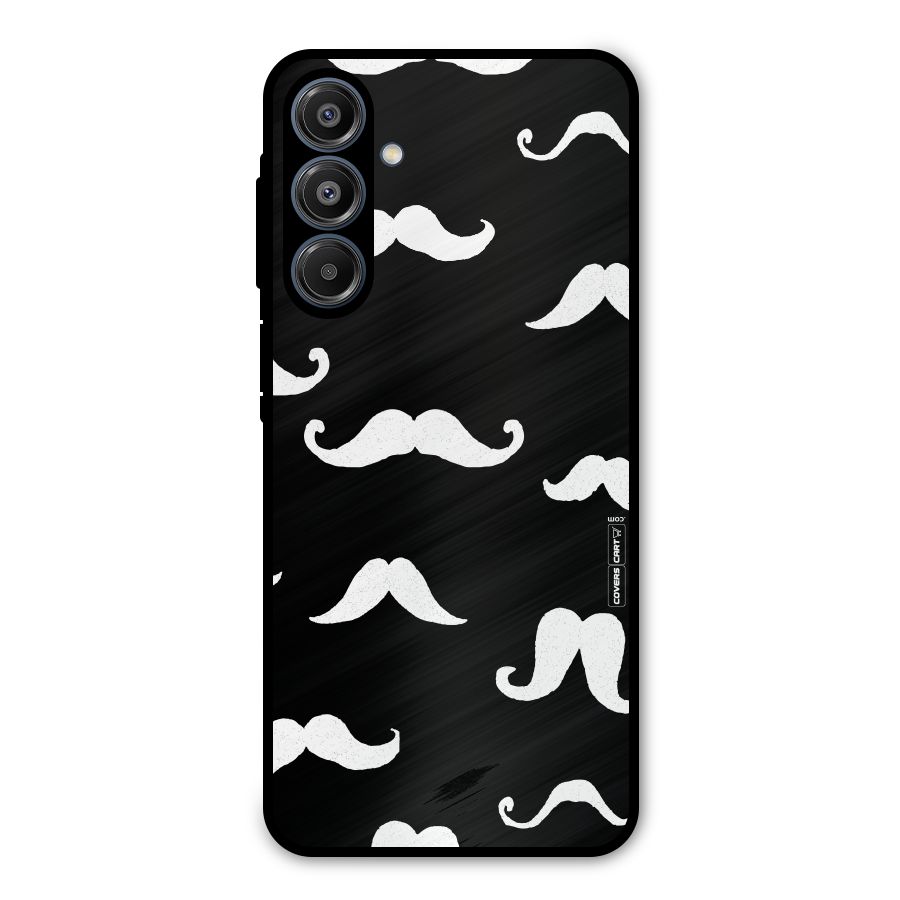 Moustache Pattern (White) Metal Back Case for Galaxy A16 5G