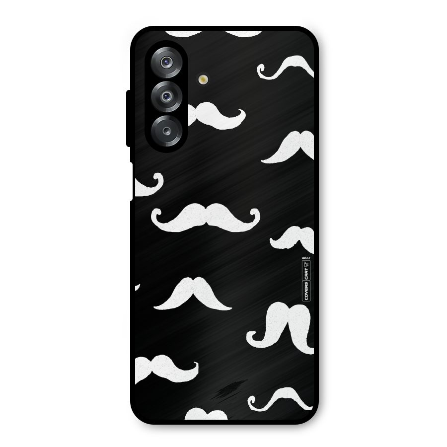 Moustache Pattern (White) Metal Back Case for Galaxy A26