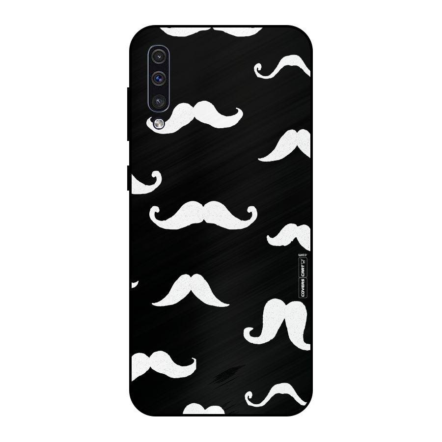 Moustache Pattern (White) Metal Back Case for Galaxy A30s