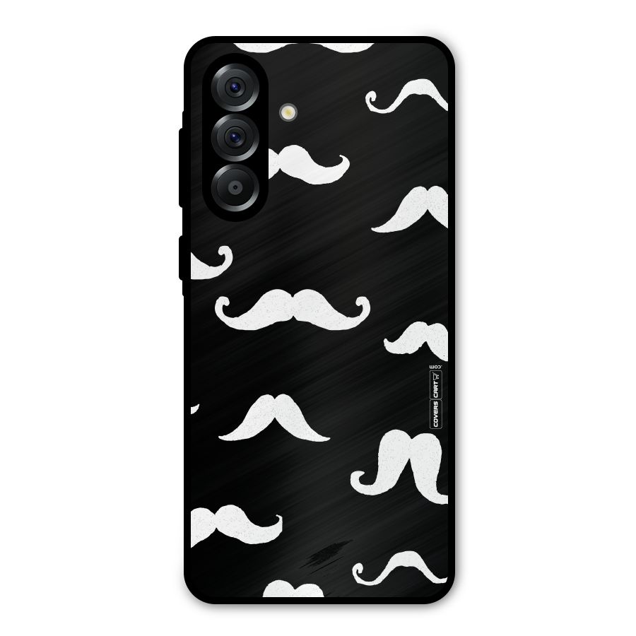 Moustache Pattern (White) Metal Back Case for Galaxy A36