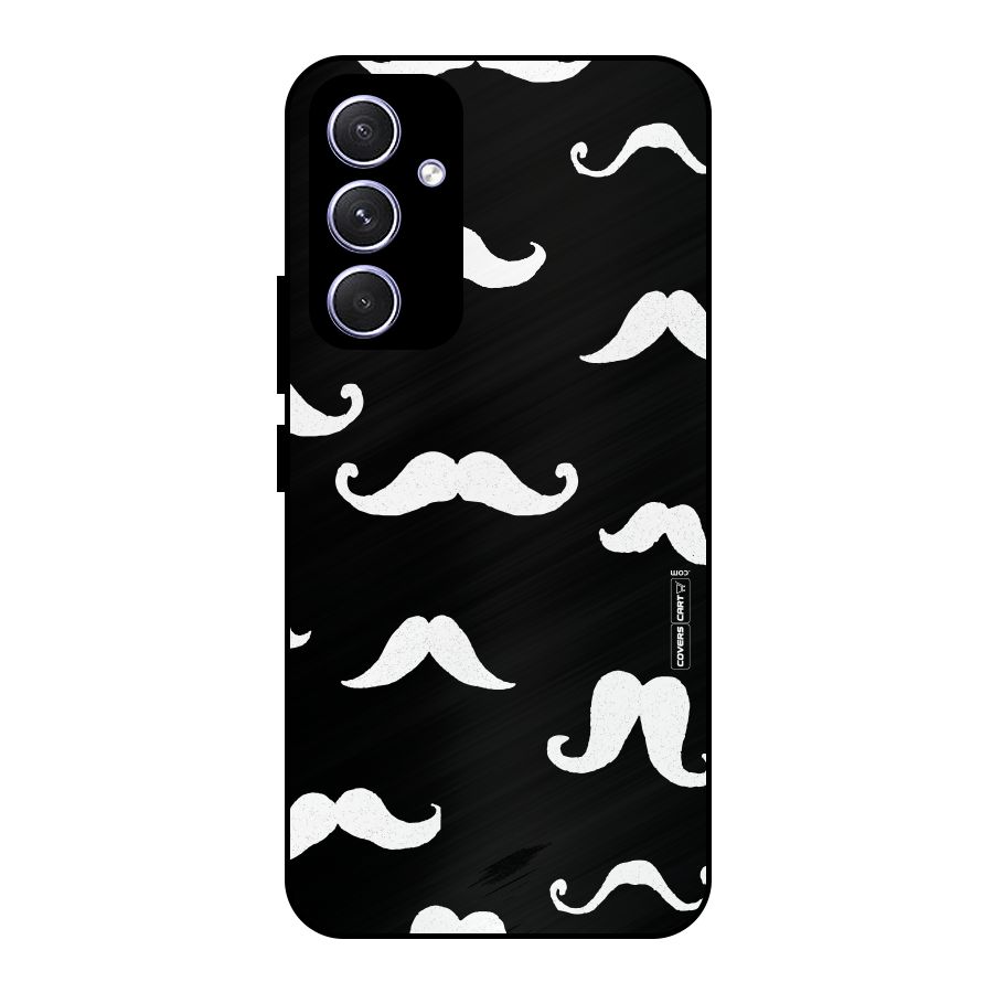 Moustache Pattern (White) Metal Back Case for Galaxy A54