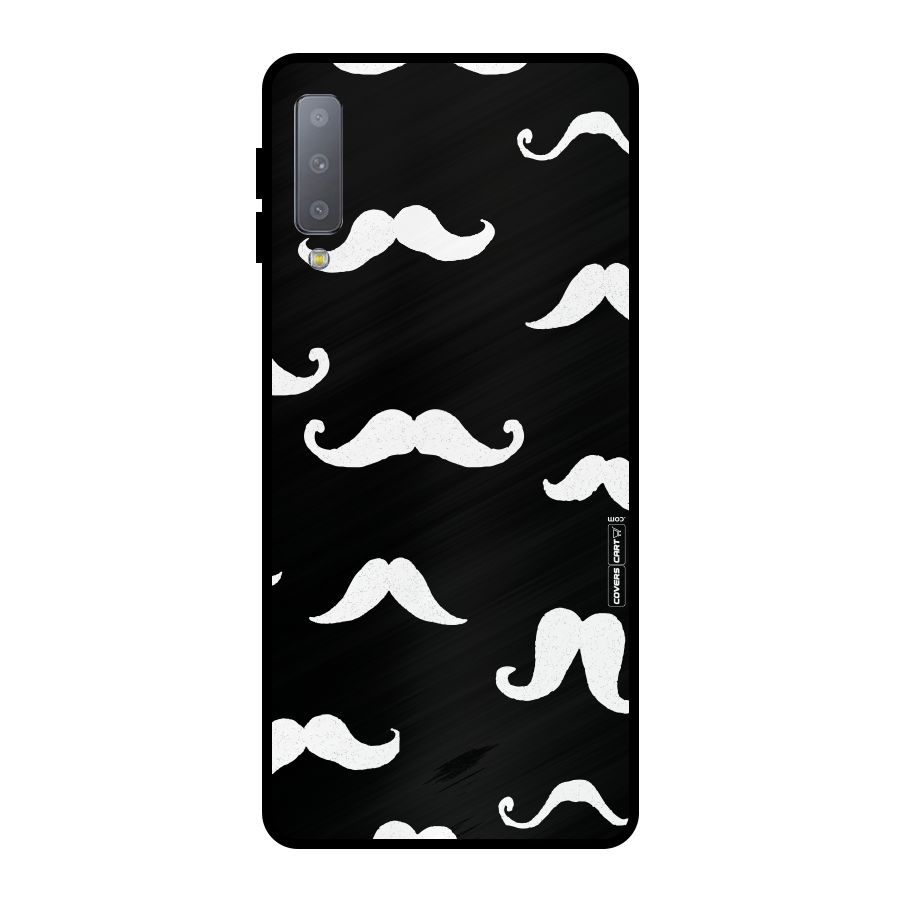 Moustache Pattern (White) Metal Back Case for Galaxy A7 (2018)