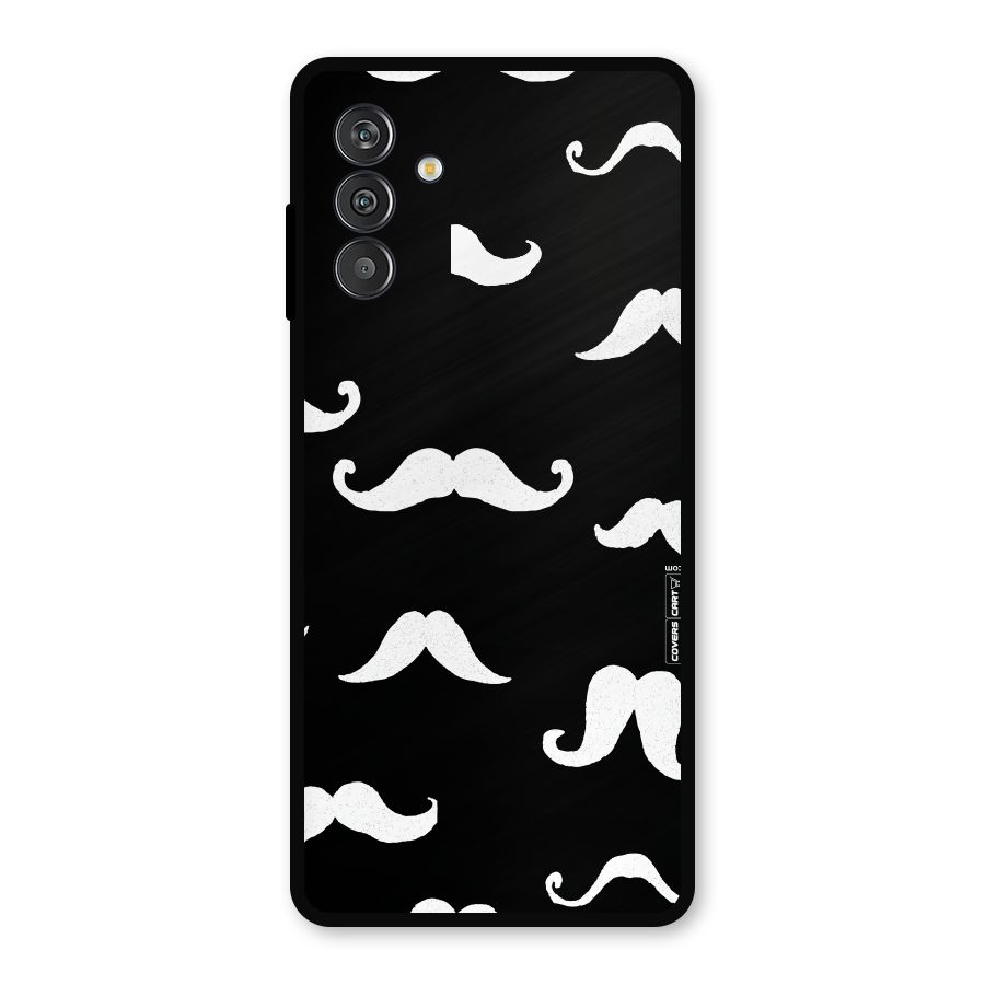 Moustache Pattern (White) Metal Back Case for Galaxy F13