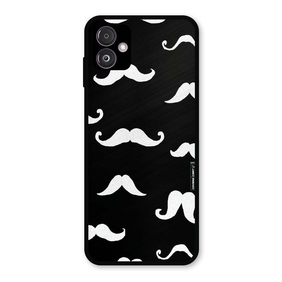 Moustache Pattern (White) Metal Back Case for Galaxy F14
