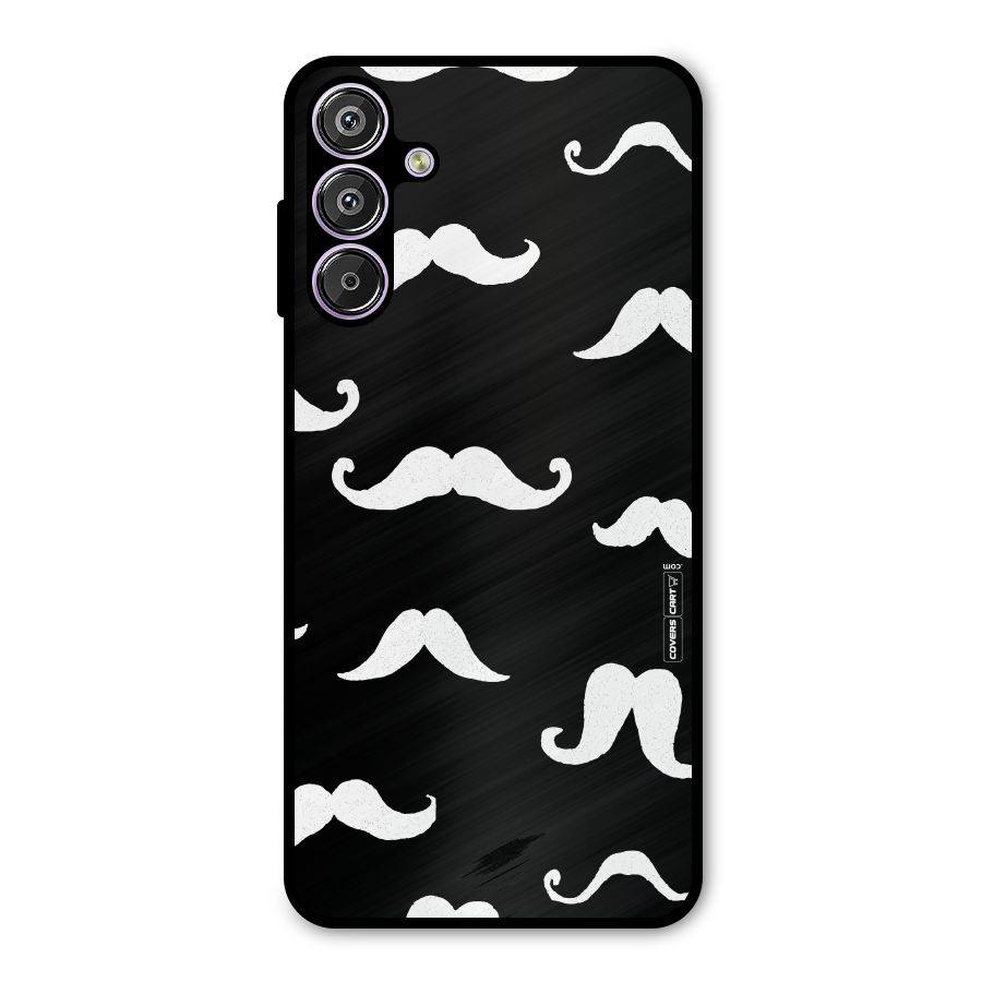 Moustache Pattern (White) Metal Back Case for Galaxy F15