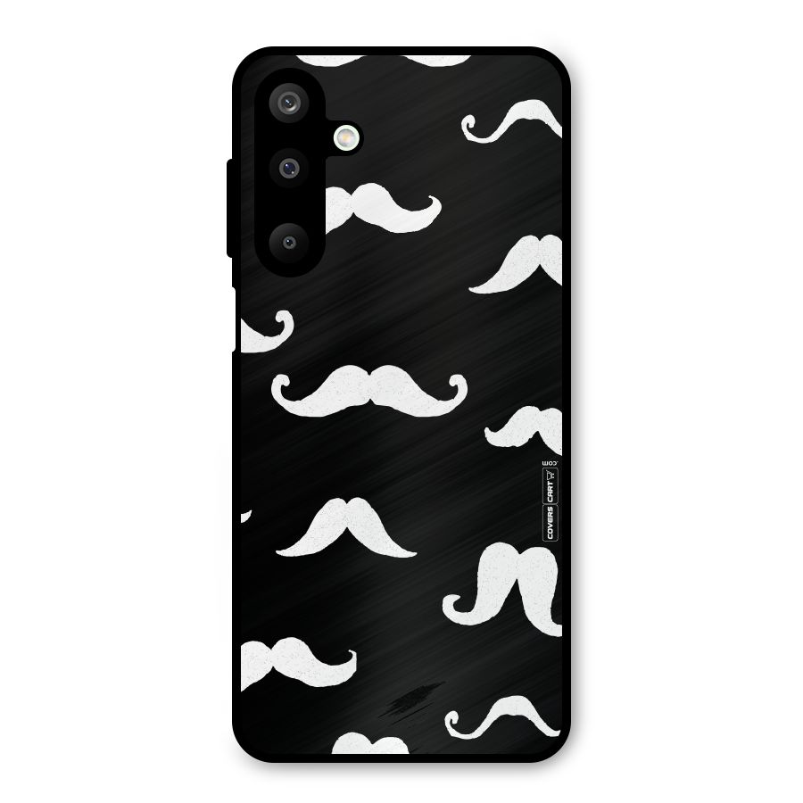 Moustache Pattern (White) Metal Back Case for Galaxy M16