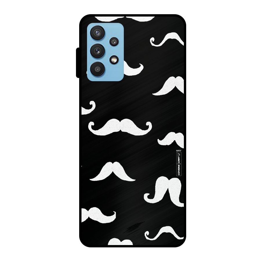 Moustache Pattern (White) Metal Back Case for Galaxy M32 5G