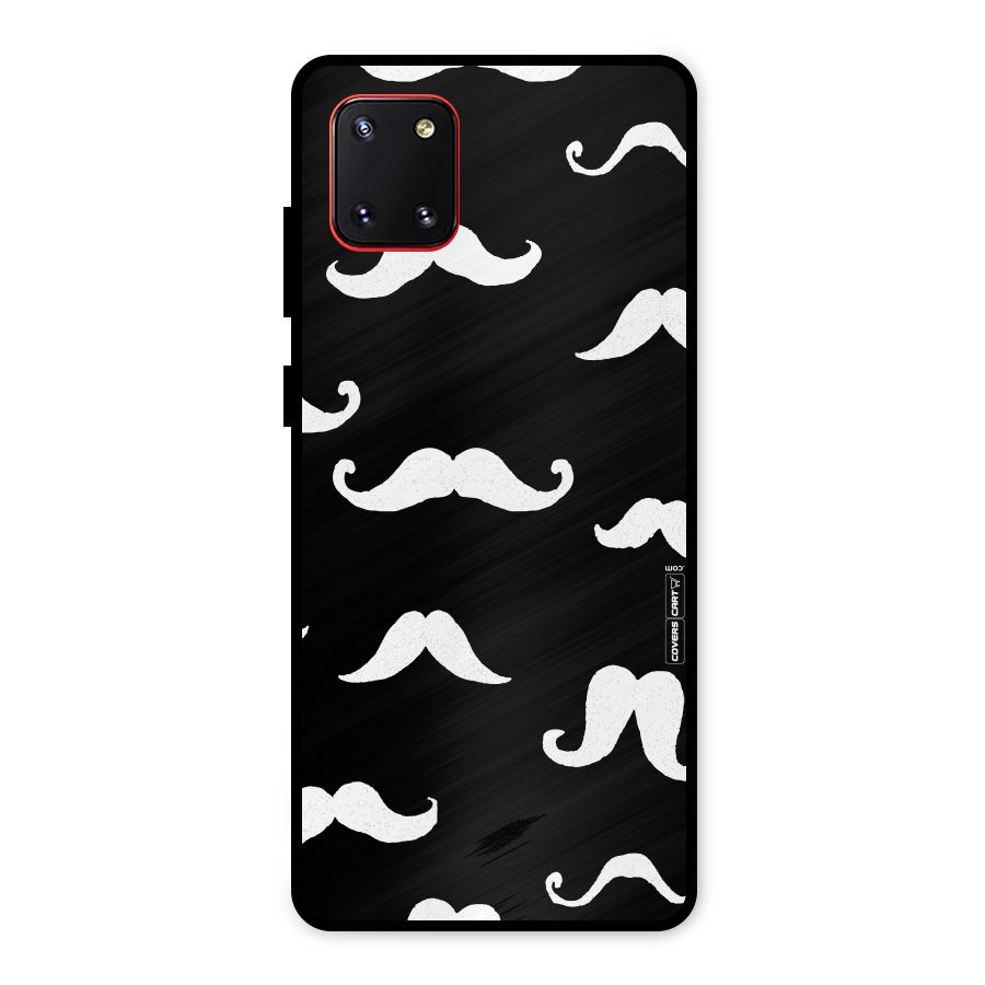 Moustache Pattern (White) Metal Back Case for Galaxy Note 10 Lite